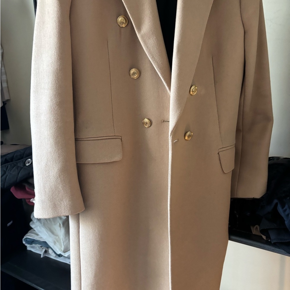 Woman’s Tan Double-Breasted Coat